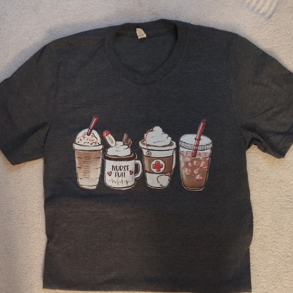Tops - Nurse Fuel Graphic Tee - Dark Gray